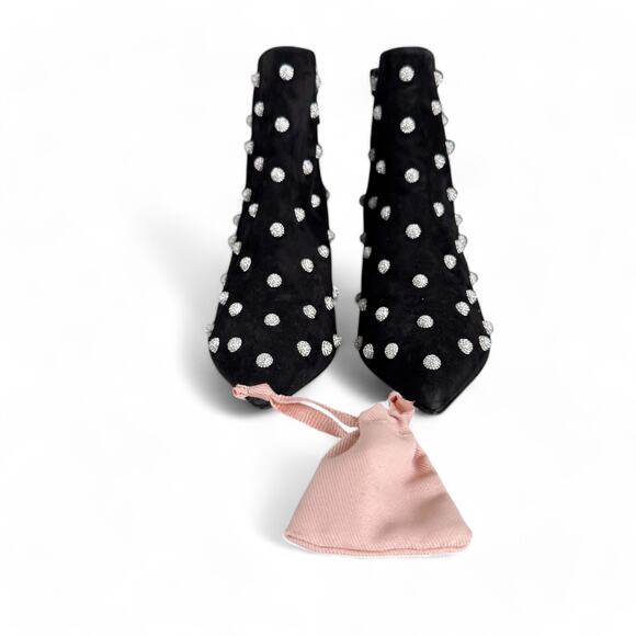 Stuart Weitzman‎ Carine Crystal Rhinestone Heel Booties Black Size 8.5 - Picture 9 of 9